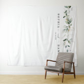 Tenture Fond de décor de mariage à l'aquarelle avec verdur (En situation (horizontale))