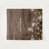 Tenture Fond de Décor de Mariage avec Bocaux Mason et Lumi (Devant (Horizontal))