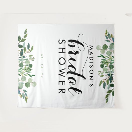 Tenture Fond de décor de mariage botanique avec verdure (Devant (Horizontal))