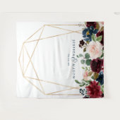 Tenture Fond de décor de mariage floral bordeaux marine (Devant (Horizontal))