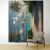 Tenture Fond de Décor de Mur de Photo d'Île Tropicale (En situation)