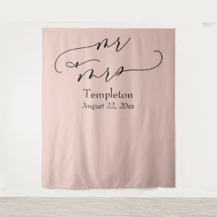 Tenture Fond de décor de photo Mr & Mrs Simple Blush