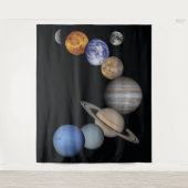 Tenture fond de décor de planètes du système solaire (Devant)