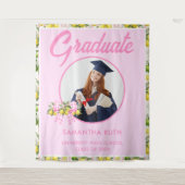 Tenture Fond de décor de remise de diplôme Citron Rose Fra (Devant)
