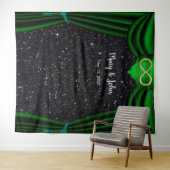 Tenture Fond de décor de rideau vert infini en paillettes (En situation (horizontale))