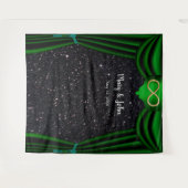 Tenture Fond de décor de rideau vert infini en paillettes (Devant (Horizontal))