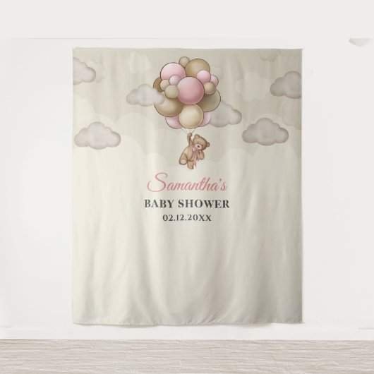 Tenture Fond de décor en ballons rose marron ivoire pour o (Devant)