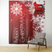 Tenture Fond de décor flocon de neige surprise cadeau de N (En situation)