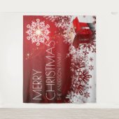 Tenture Fond de décor flocon de neige surprise cadeau de N (Devant)