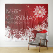 Tenture Fond de décor flocon de neige surprise pour cadeau (En situation (horizontale))