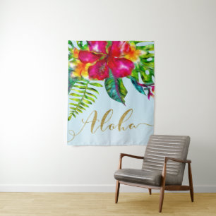 Tenture Fond de décor floral électrique Gold Aloha Luau Ha