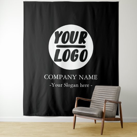 Tenture Fond de décor personnalisé avec logo d'entreprise (En situation)