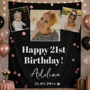 Tenture Fond de décor personnalisé pour anniversaire en ro