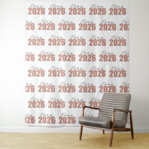 Tenture Fond de décor photo de la promotion 2026 en rose g