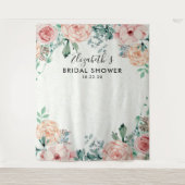 Tenture Fond de décor photo de mariage avec fleurs aquarel (Devant)