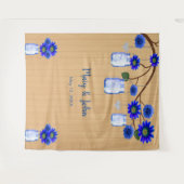 Tenture Fond de décor photo en bois rustique avec fleurs b (Devant (Horizontal))