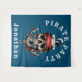Tenture Fond de décor Pirate Crâne Cœur (Devant (Horizontal))