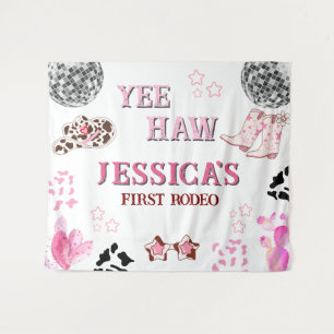 Tenture Fond de décor pour 1er anniversaire de Cowgirl Ros