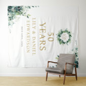 Tenture Fond de décor pour 50e anniversaire Monogram Green (En situation (horizontale))