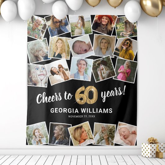 Tenture Fond de décor pour 60e anniversaire multi-photos