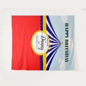 Tenture Fond de décor pour anniversaire de CIRQUE carnaval (Devant (Horizontal))