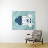 Tenture Fond de décor pour Baby Shower Bow Tie, Bleu marin (En situation (horizontale))