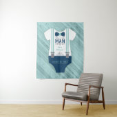 Tenture Fond de décor pour Baby Shower Bow Tie, Bleu marin (En situation)