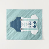 Tenture Fond de décor pour Baby Shower Bow Tie, Bleu marin (Devant (Horizontal))