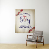 Tenture Fond de décor pour Baby Shower de baseball (En situation)