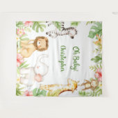 Tenture Fond de décor pour baby shower tropical avec anima (Devant (Horizontal))