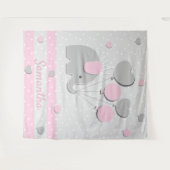 Tenture Fond de décor pour cadeau de nursery ballons éléph (Devant (Horizontal))