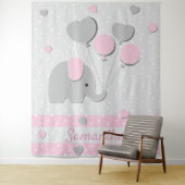 Tenture Fond de décor pour cadeau de nursery ballons éléph (En situation)