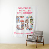 Tenture Fond de décor pour fête d'anniversaire 50 ans Coll (En situation)