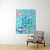 Tenture Fond de décor pour fête d'anniversaire de sirène m (En situation)