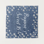 Tenture Fond de décor pour fête d'anniversaire en jean ble (Devant (Horizontal))