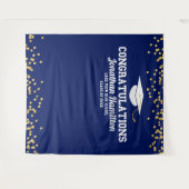 Tenture Fond de décor pour fête de remise de diplôme bleu (Devant (Horizontal))
