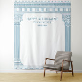Tenture Fond de décor pour fête de retraite bleue (En situation)
