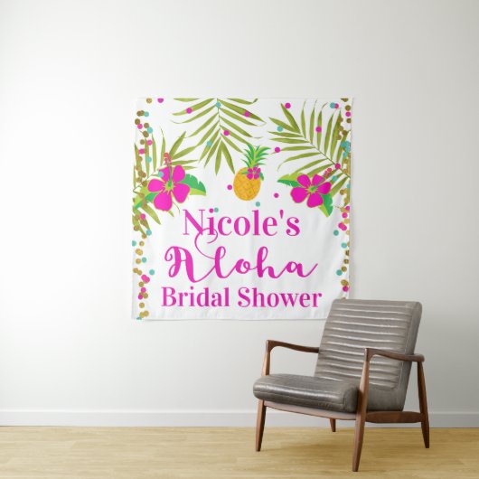 Tenture Fond de décor pour fête hawaïenne sur la plage tro (En situation)
