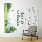 Tenture Fond de décor pour l'anniversaire de buggy de golf (En situation (horizontale))