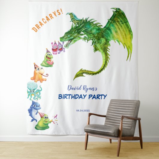 Tenture Fond de décor pour l'anniversaire des Gentle Drago (En situation)