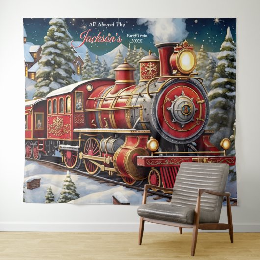 Tenture Fond de décor pour le Train de Noël (En situation (horizontale))