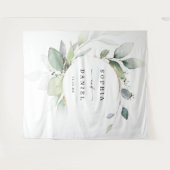 Tenture Fond de décor pour mariage avec verdure à l'aquare (Devant (Horizontal))