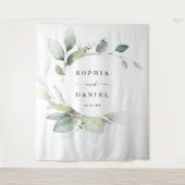 Tenture Fond de décor pour mariage avec verdure à l'aquare (Devant)