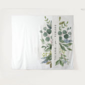 Tenture Fond de décor pour mariage en eucalyptus bleu pous (Devant (Horizontal))