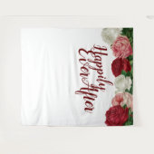 Tenture Fond de décor pour mariage « Ils vécurent heureux  (Devant (Horizontal))