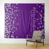 Tenture Fond de décor pour Noël argent et violet avec conf (En situation (horizontale))
