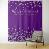 Tenture Fond de décor pour Noël argent et violet avec conf (En situation)