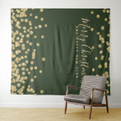 Tenture Fond de décor pour Noël Fête Or Vert Confettis (En situation (horizontale))