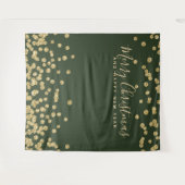 Tenture Fond de décor pour Noël Fête Or Vert Confettis (Devant (Horizontal))