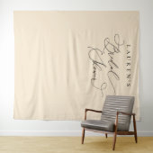 Tenture Fond de décor pour photo de Baby Shower beige Cham (En situation (horizontale))